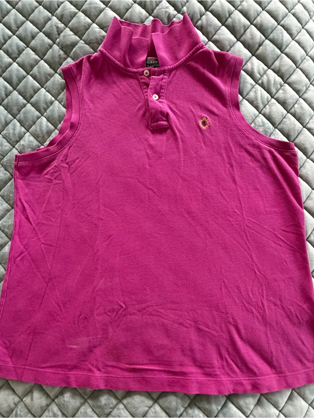Lauren Ralph Lauren Sleeveless Polo Tank - Fuchsia Pink